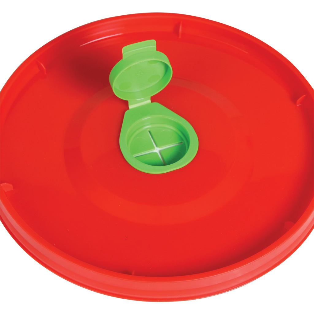 Red MS Lavettes wipe dispenser bucket with lid