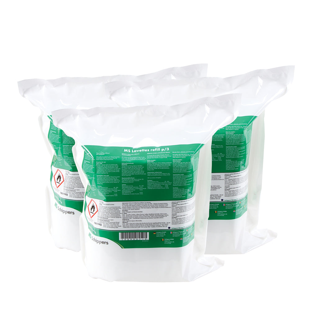 MS Lavettes udder wipes 3 x 600 pre-milking teat wipes