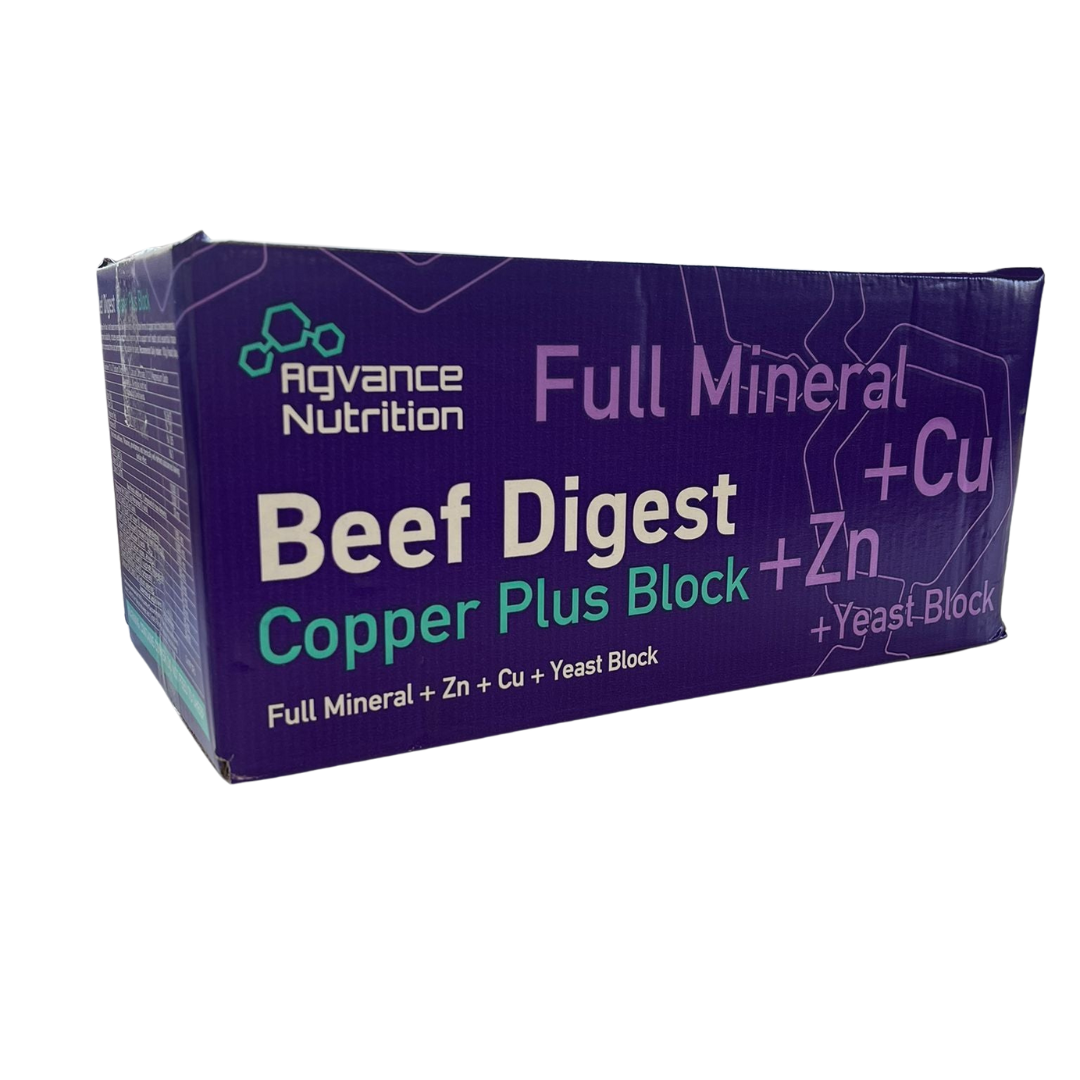 Housed Beef Thrive Pack with Beef Digest Copper Plus blocks and Himalayan salt licks