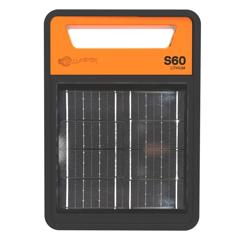Gallagher S60Li Lithium Solar Electric Fence Energiser - 3x Faster Charging